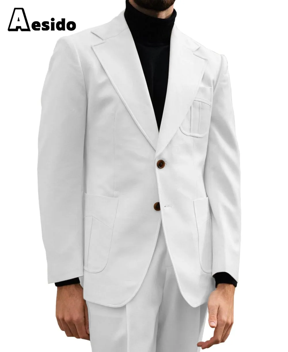 2 Piece Notch Lapel Leisure Suit For Men (Blazer Pants)