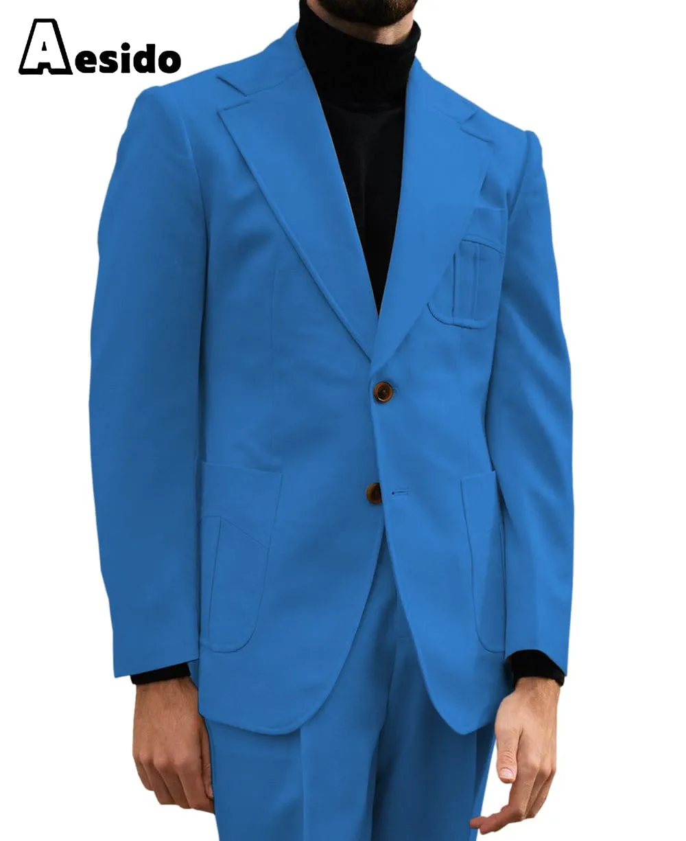 2 Piece Notch Lapel Leisure Suit For Men (Blazer Pants)