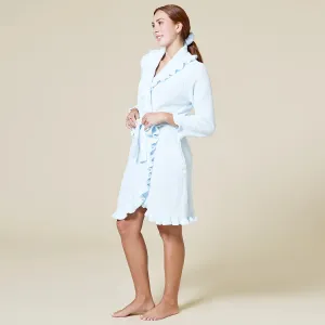 36" Ruffle Chenille Robe - Light Blue