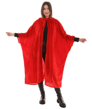 Adult Women's Hooded Robe Cape Costume | Red Halloween Costume