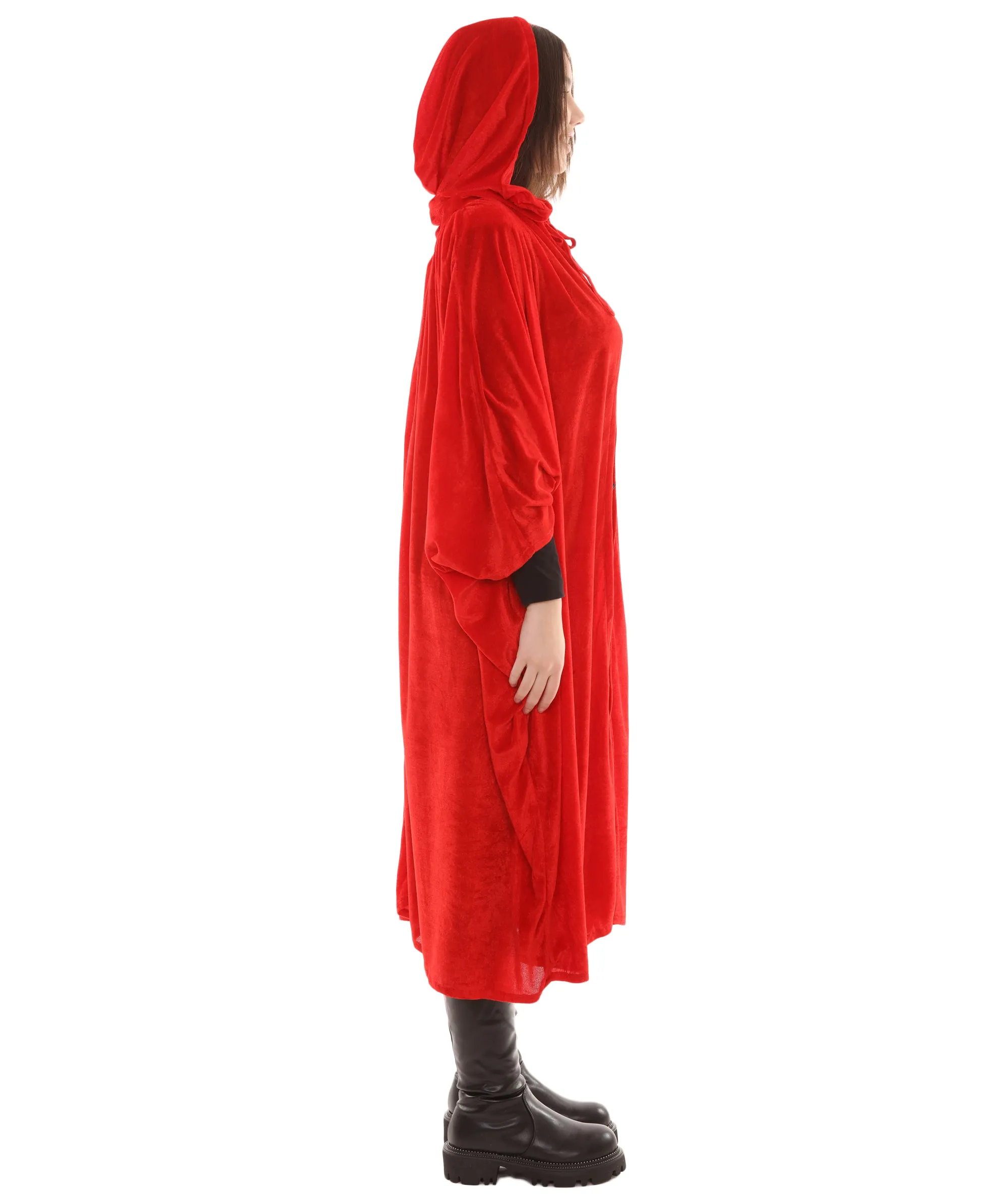 Adult Women's Hooded Robe Cape Costume | Red Halloween Costume