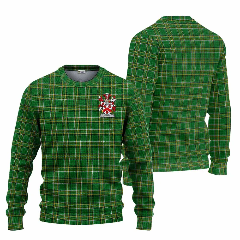 Agnew Irish Clan Tartan Knitted Sweater with Coat of Arms