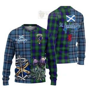 Alexander Tartan Knitted Sweater Happy St. Andrew's Day Half Tartan Style