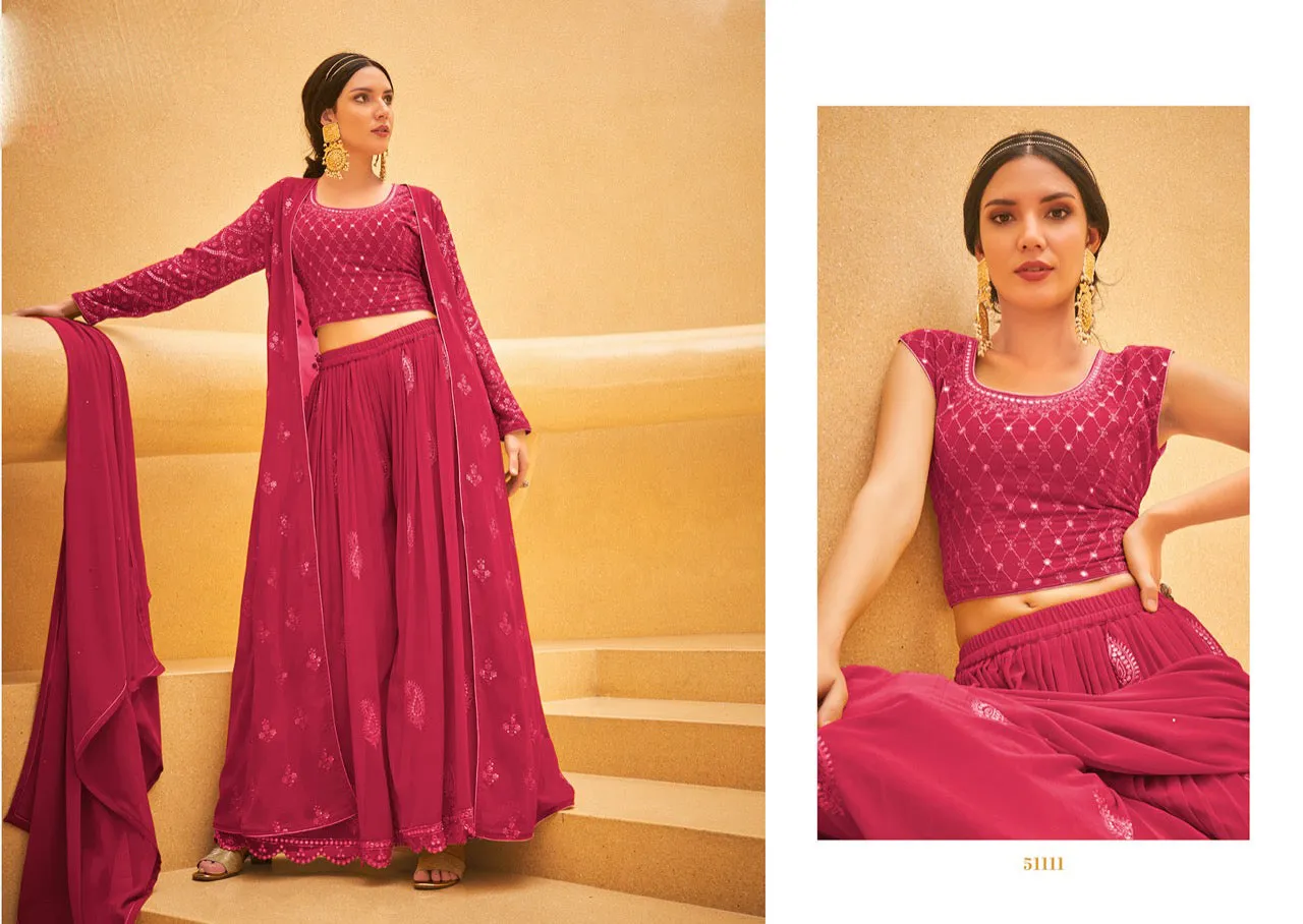 Appealing Pink Color Designer Salwar Suits With Fancy Dupatta For Women