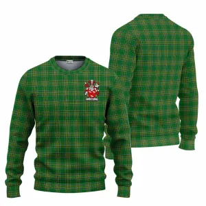 Ash Irish Clan Tartan Knitted Sweater with Coat of Arms