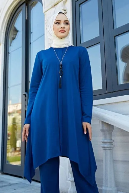 Asymmetrical Long Sleeve Muslimah Office Suit