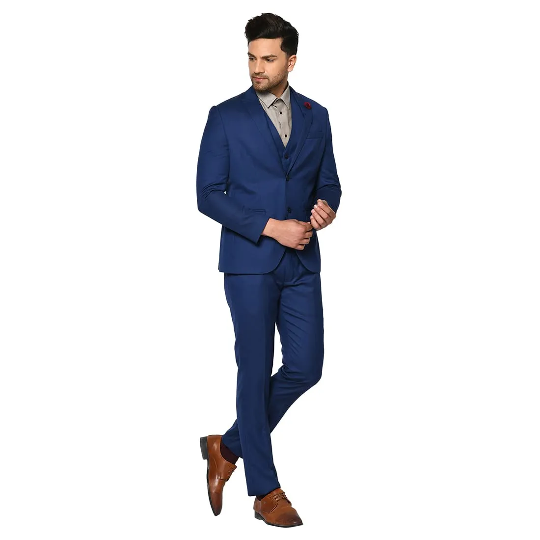 blackberrys Men's 3 Piece Slim Fit Suits (Size: 38)-LX-WISDOM3# Blue