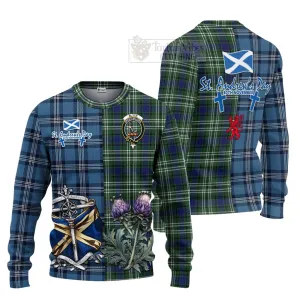 Blyth Tartan Knitted Sweater Happy St. Andrew's Day Half Tartan Style