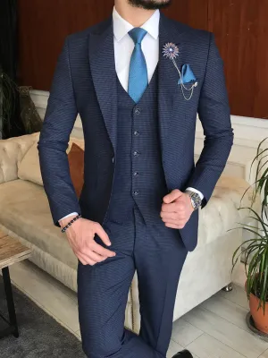 Bojoni Cagliari Navy Slim-Fit Suit 3-Piece