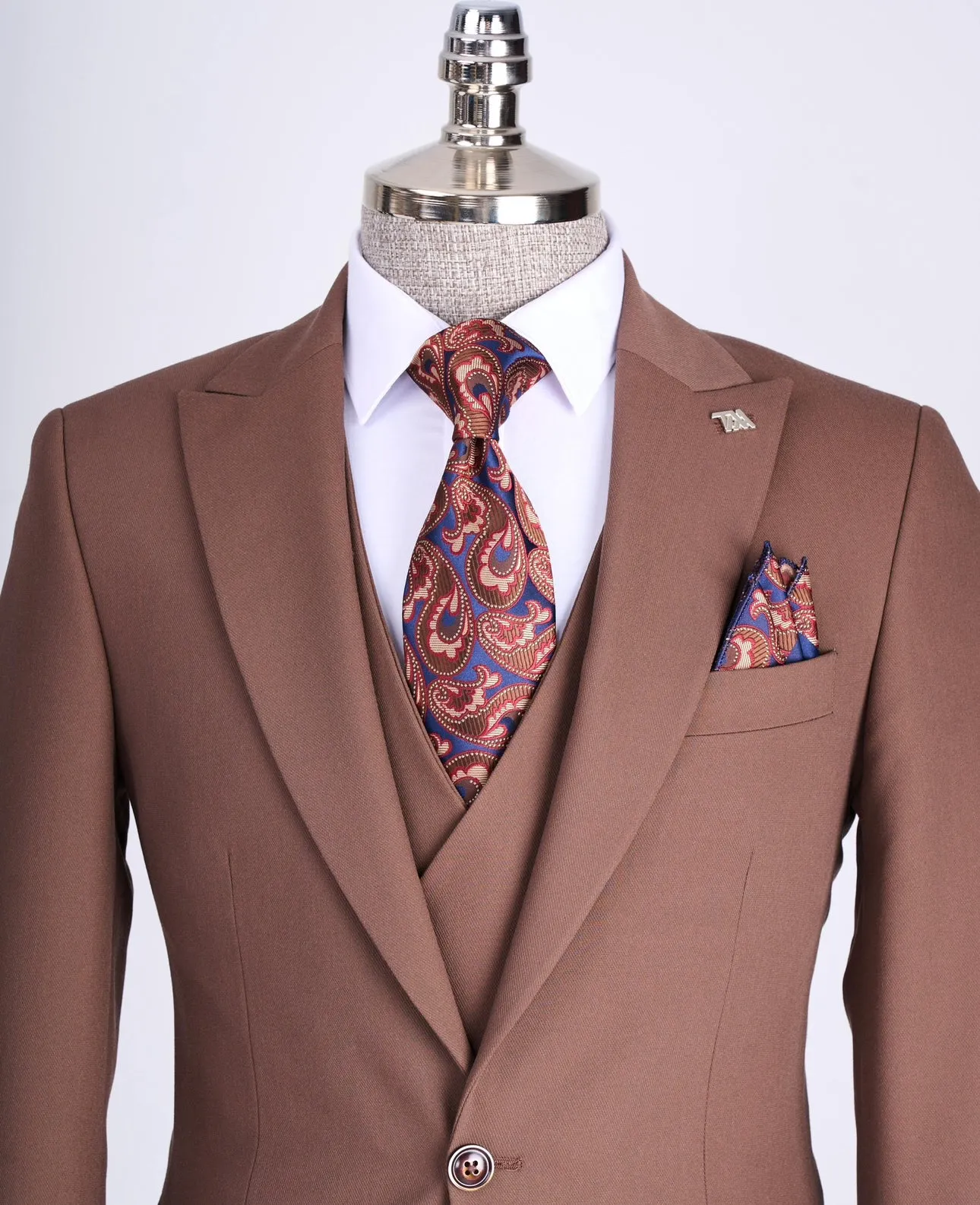 Bojoni Chicago Slim Fit Special Design Tile Suit