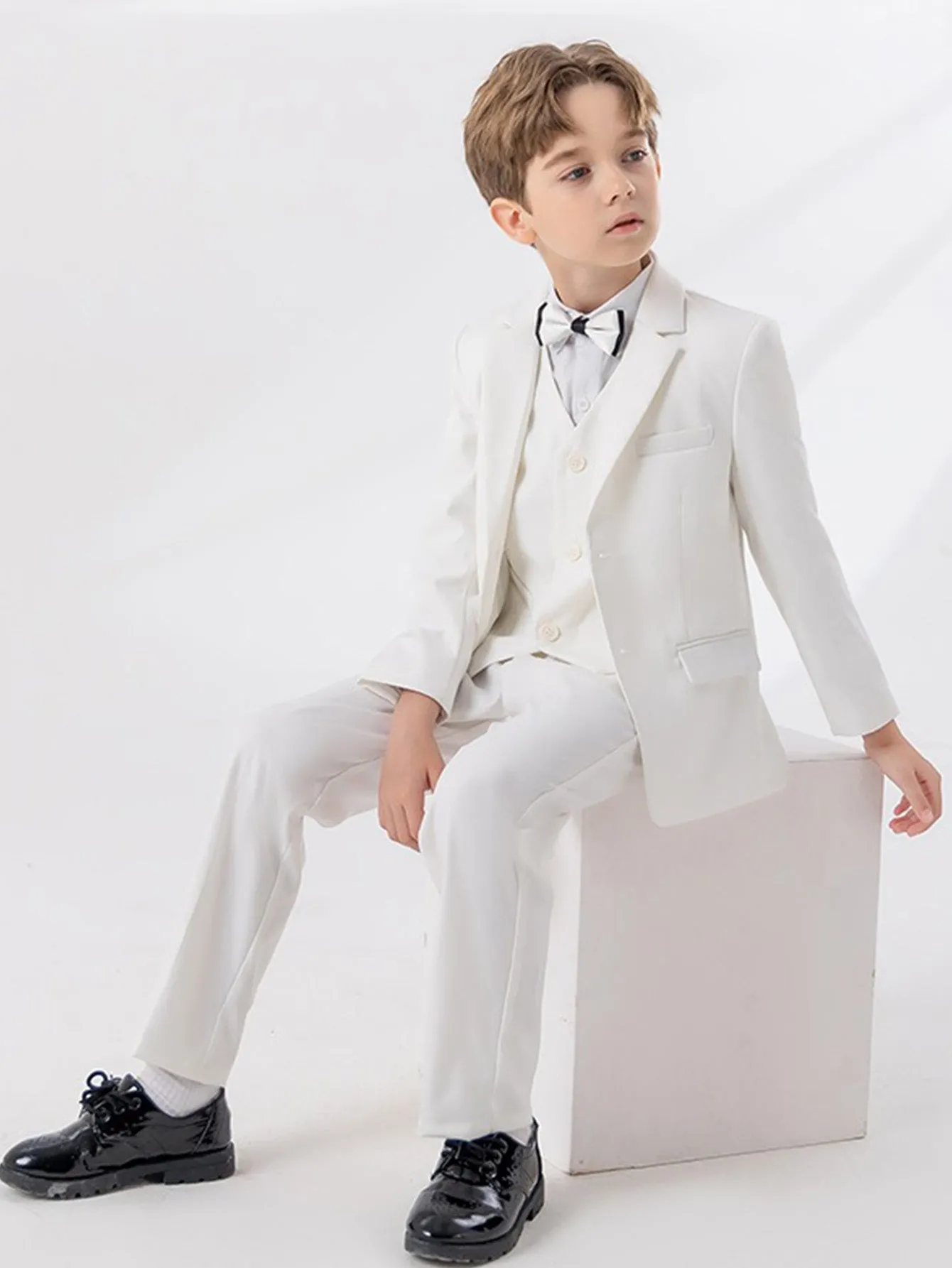 Boys' gentleman suit (shirt   jacket   vest   pants   bow tie)