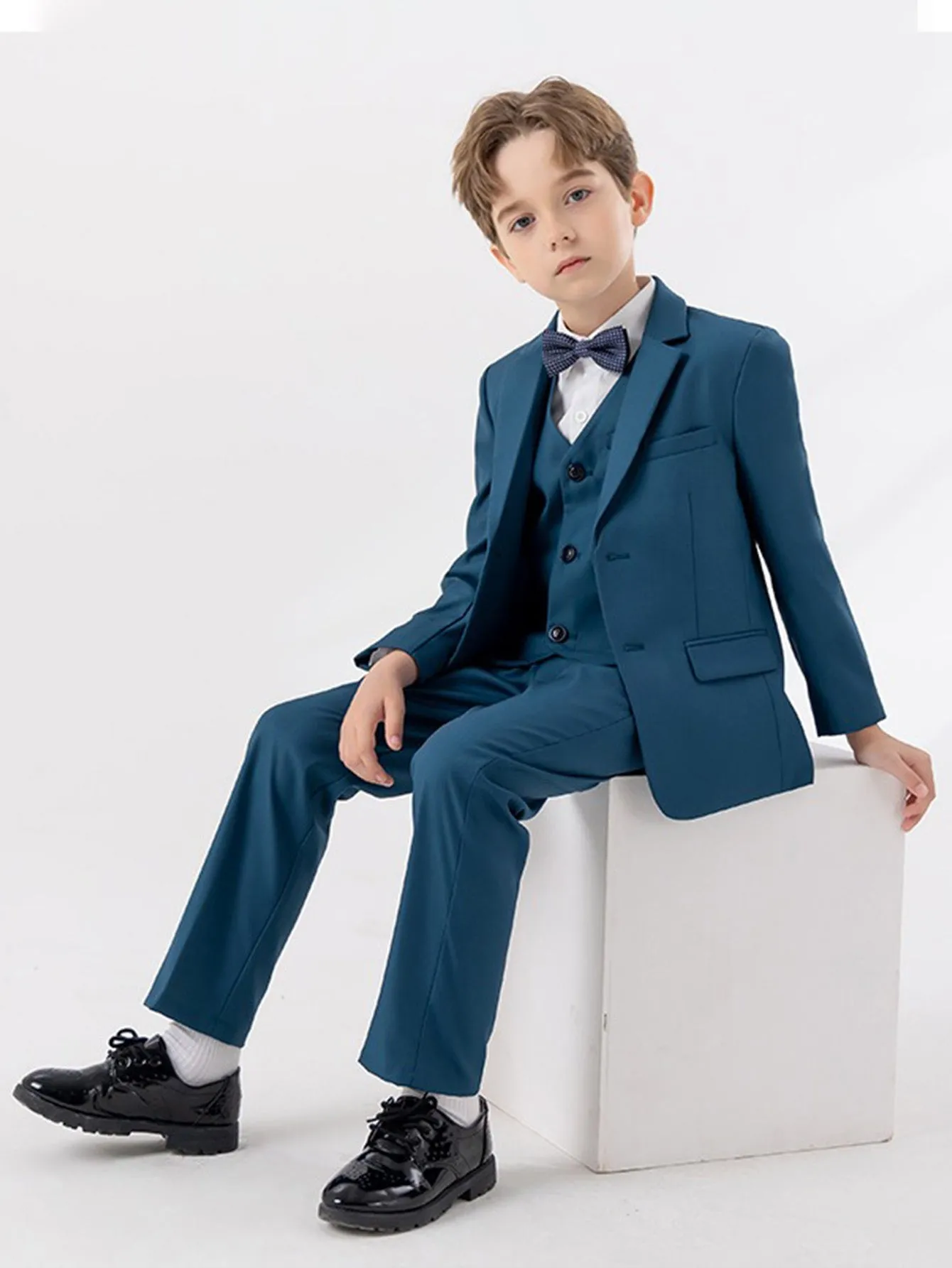 Boys' gentleman suit (shirt   jacket   vest   pants   bow tie)