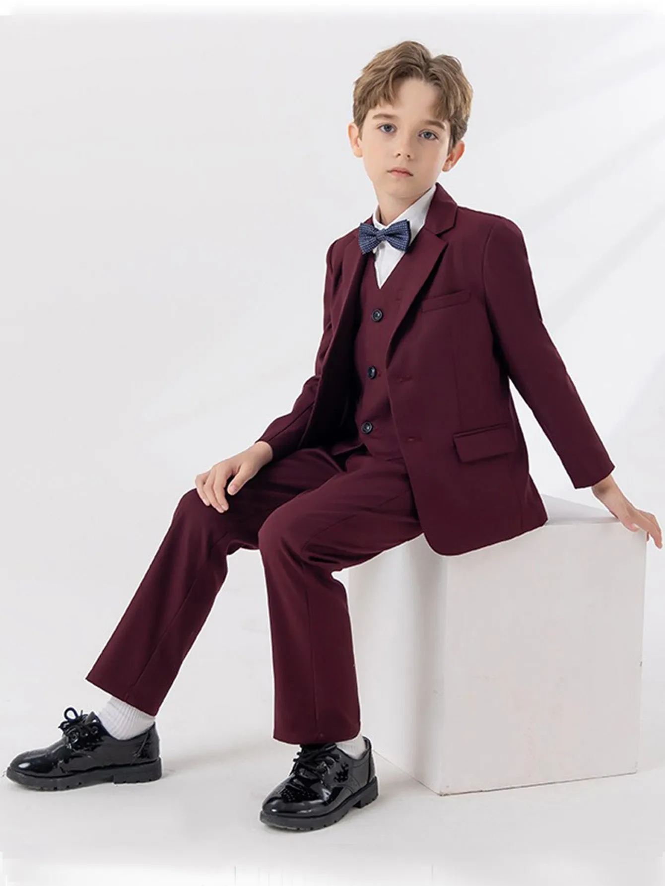 Boys' gentleman suit (shirt   jacket   vest   pants   bow tie)