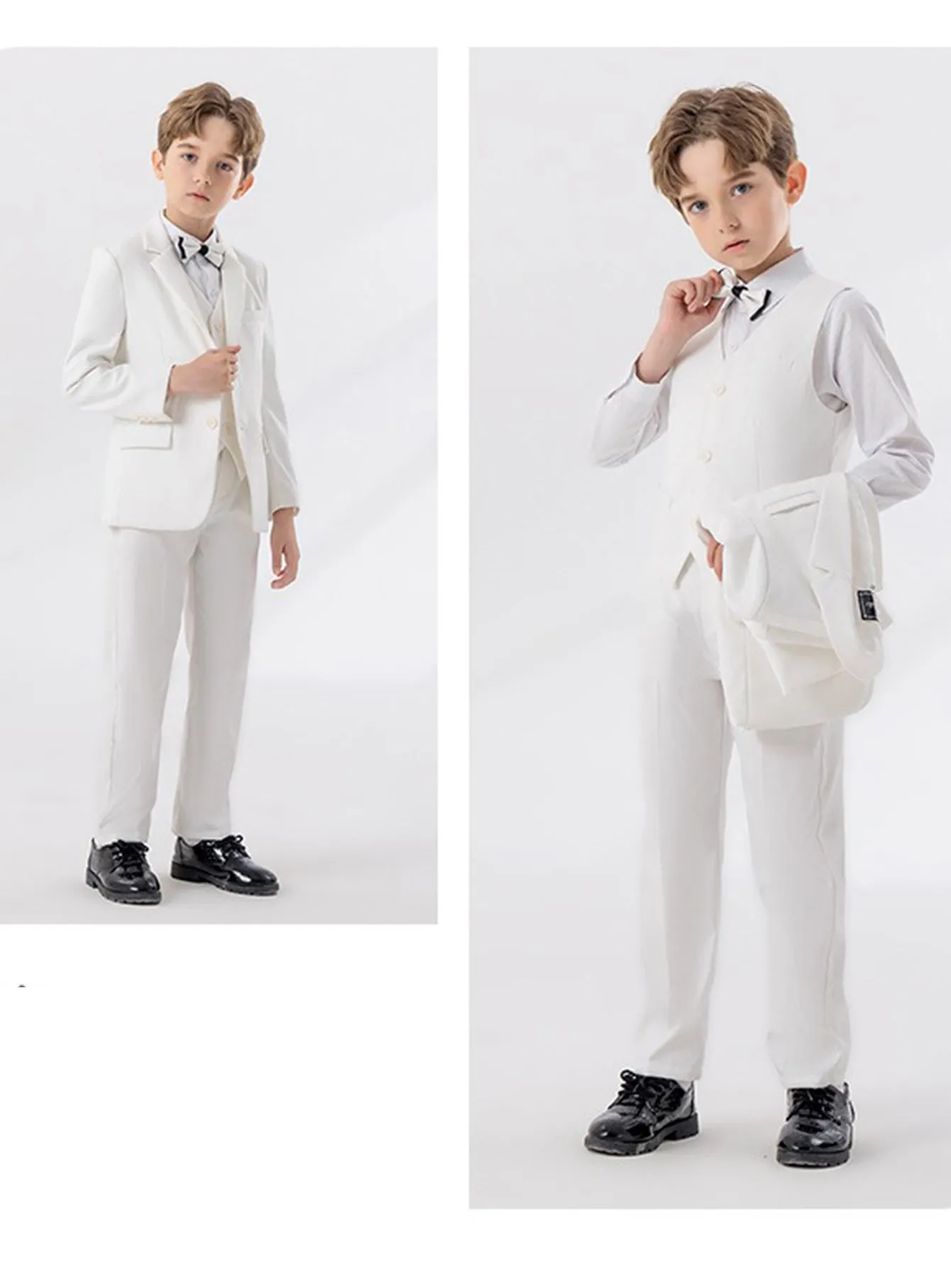 Boys' gentleman suit (shirt   jacket   vest   pants   bow tie)