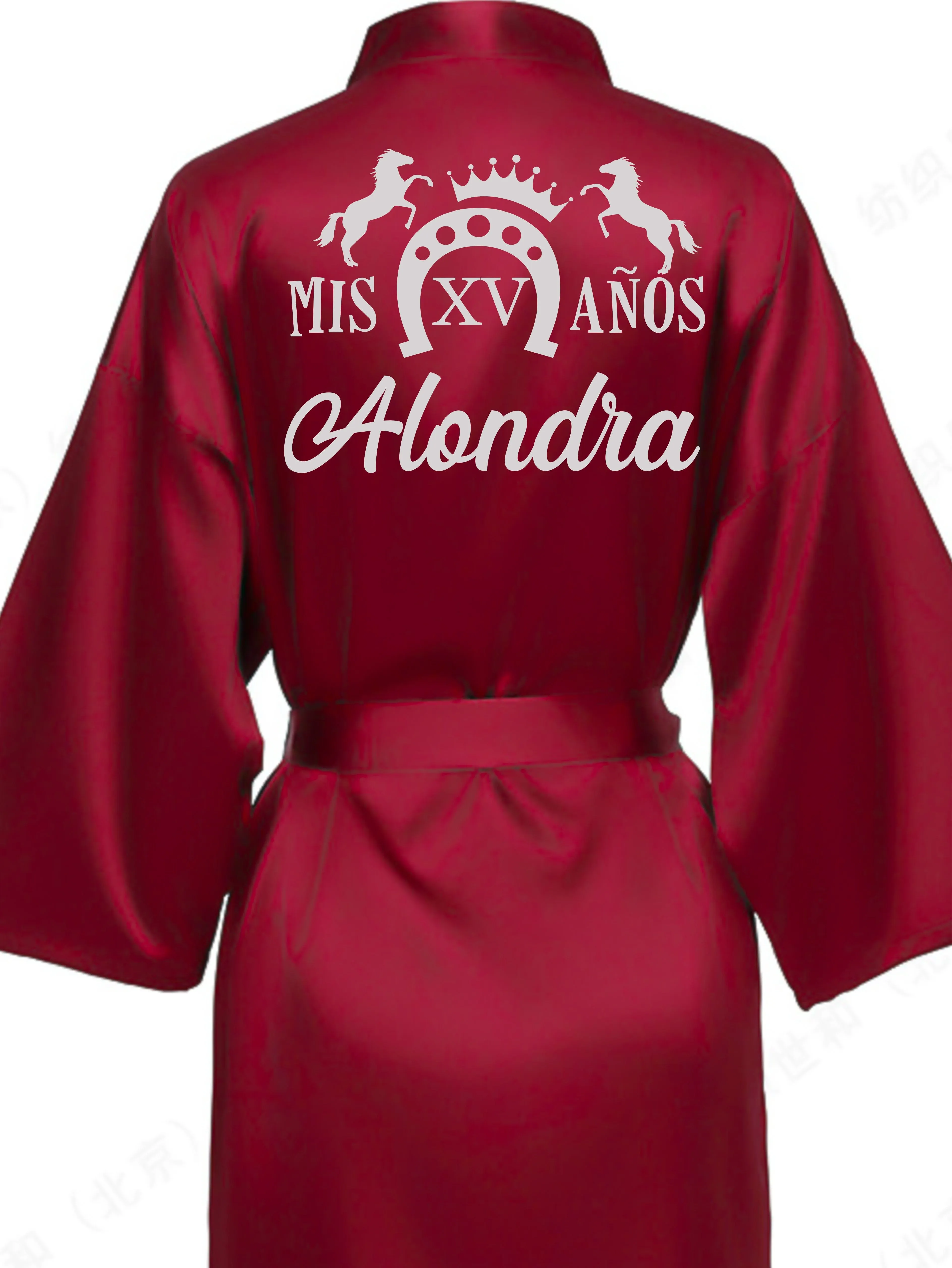 Burgundy with Silver robe for quinceanera