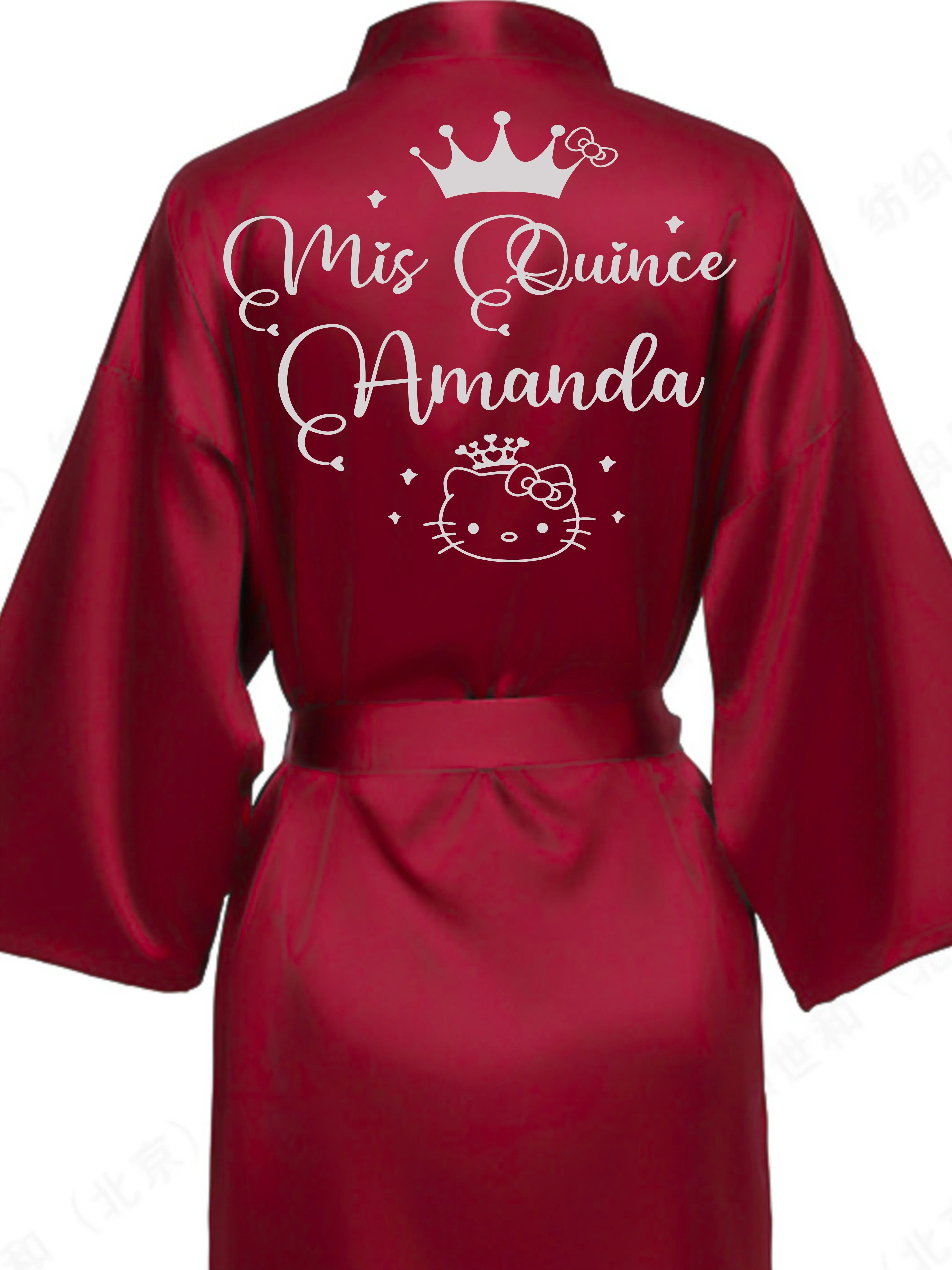 Burgundy with Silver robe for quinceanera