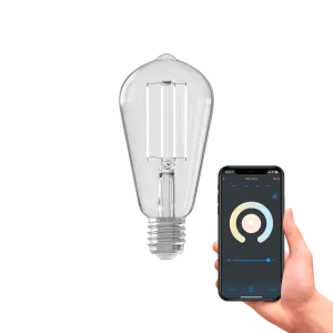 Calex Smart LED Bulb - Filament - ST64 - Clear - E27 - 7W - CCT