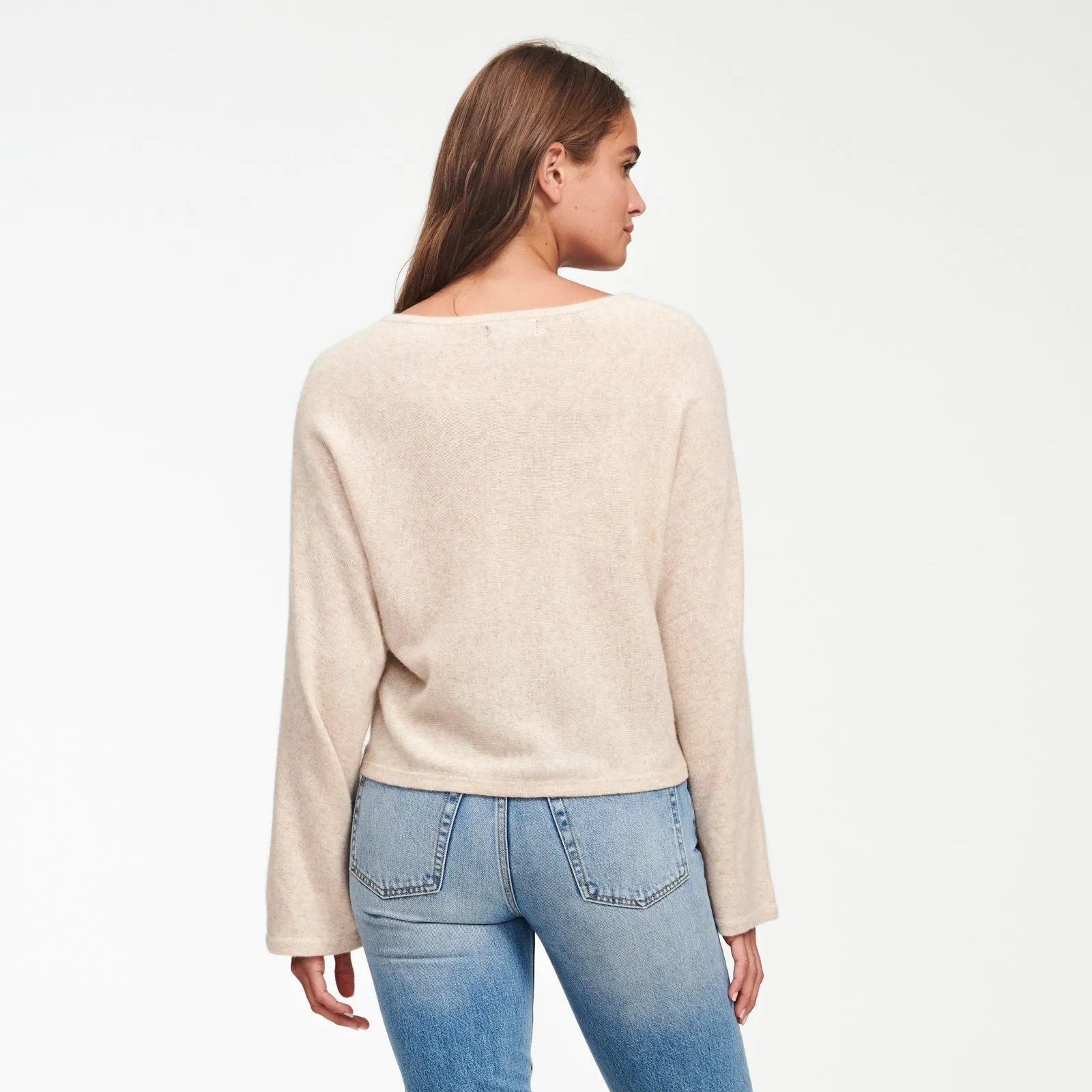 Cashmere Wide Sleeve V-Neck Sweater