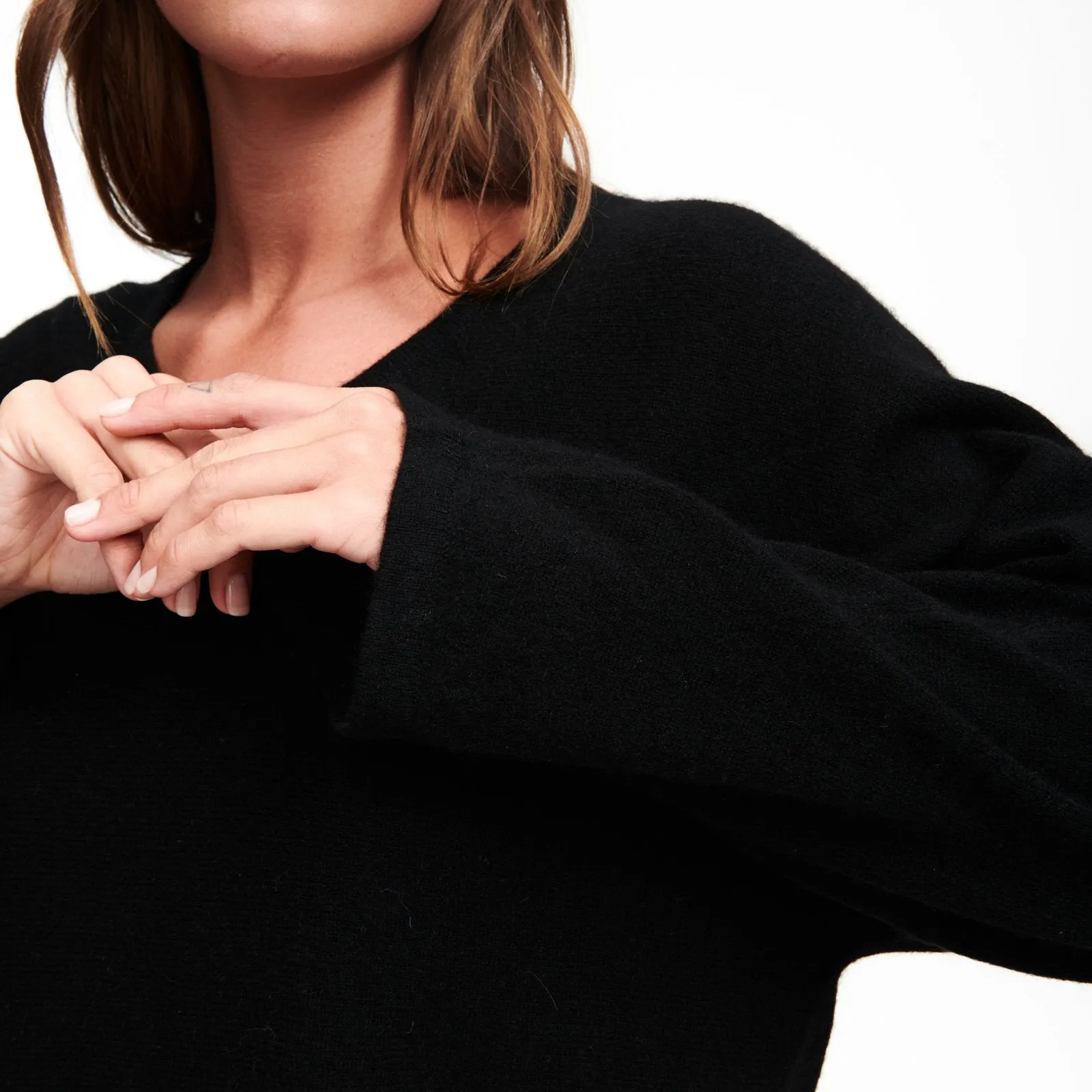 Cashmere Wide Sleeve V-Neck Sweater