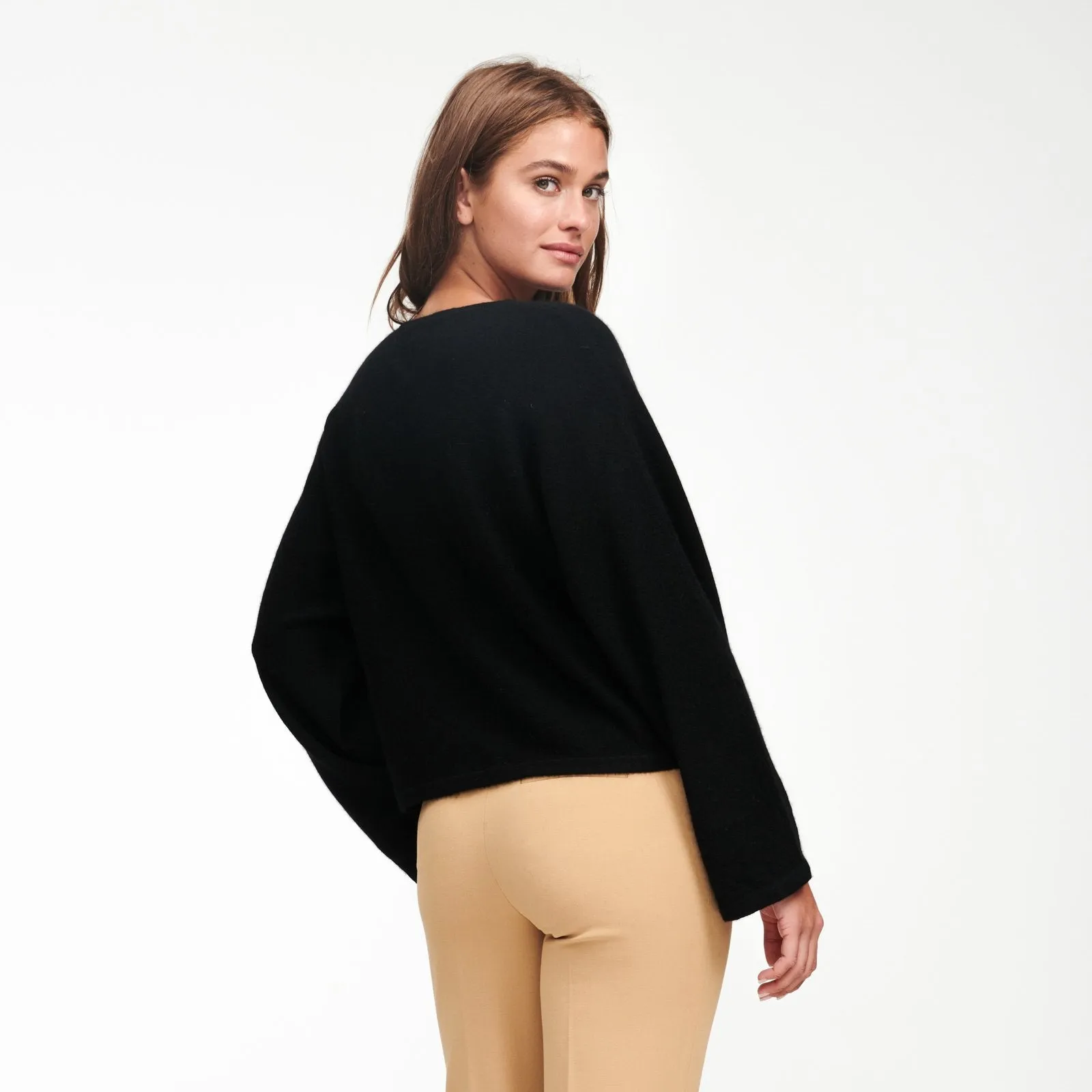 Cashmere Wide Sleeve V-Neck Sweater