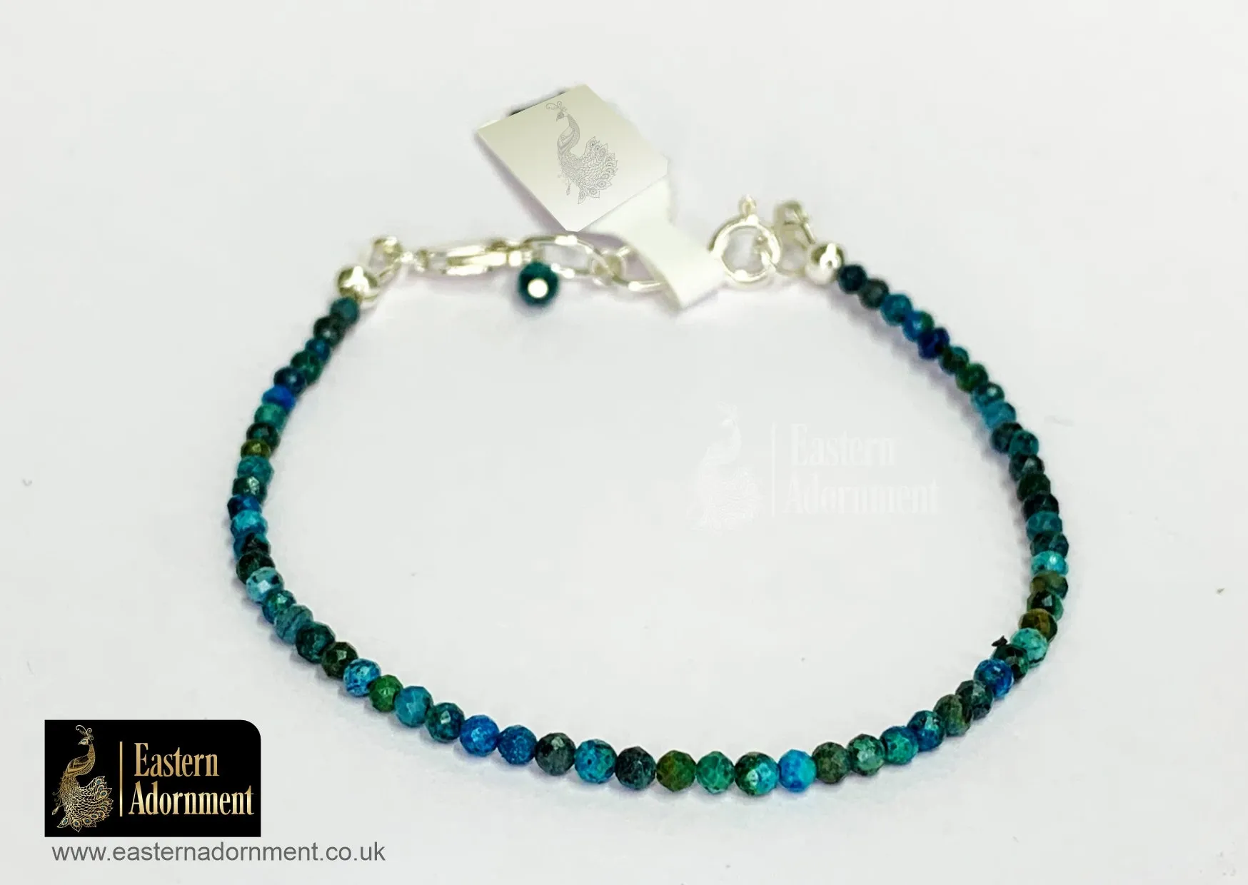 Chrysocolla Micro Cut Bead Bracelet