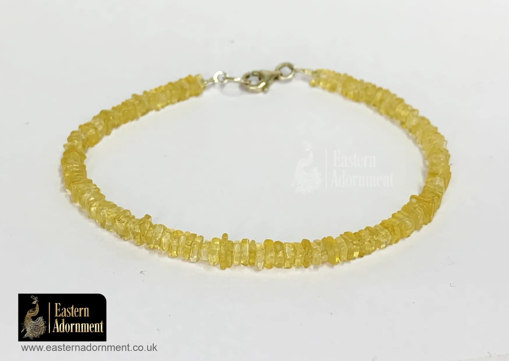 Citrine Large Micro Cut Bead Bracelet