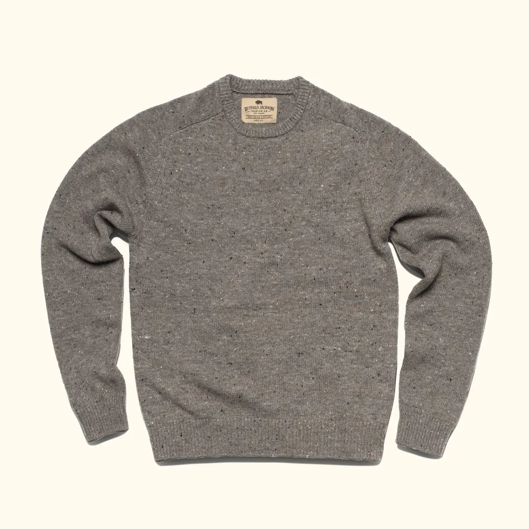 Crewneck Wool Sweater | Wood Fleck