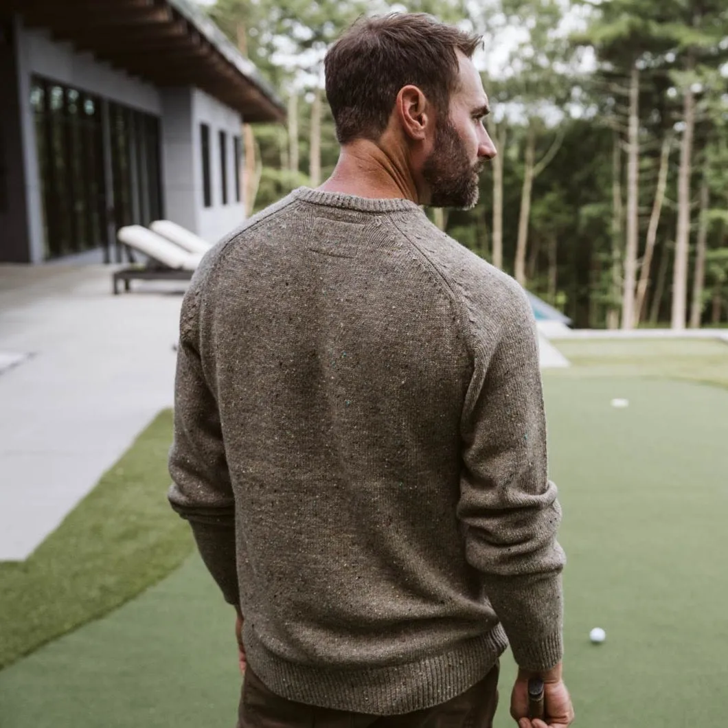 Crewneck Wool Sweater | Wood Fleck