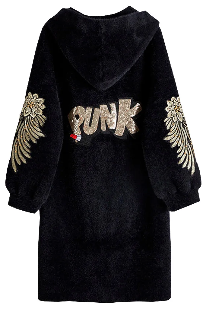 Della Black Faux Fur Coat