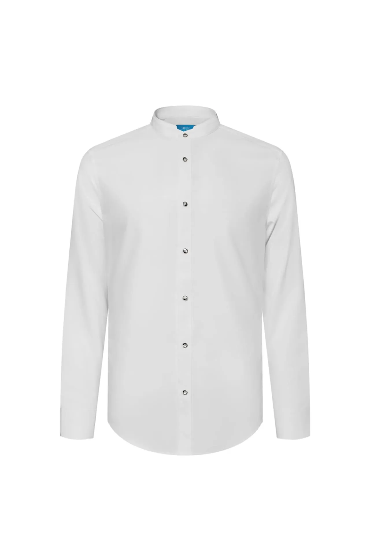 Dry Wicking Smart Fit Poplin Stand Collar Casual Shirt