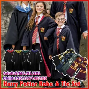 Harry Potter House Robes & Ties Cosplay Complete Set