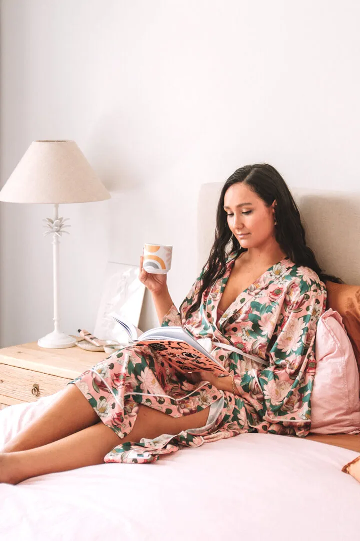 Hemera Maxi Robe - Pink Lotus Floral Print