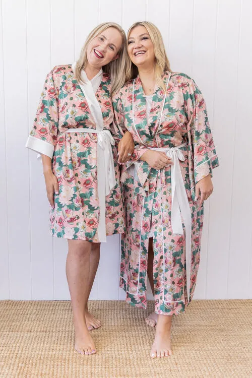 Hemera Maxi Robe - Pink Lotus Floral Print