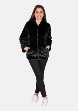 Hooded Faux Fur Coat