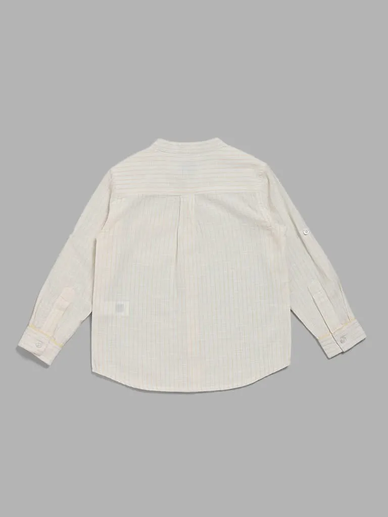 HOP Kids Cream Striped Shirt