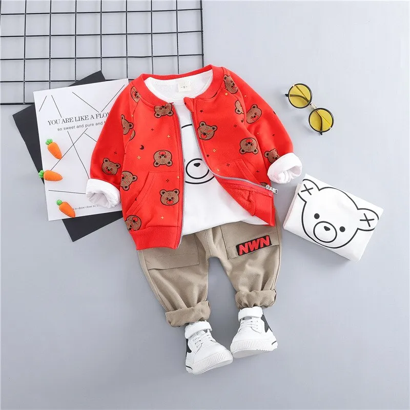 HYLKIDHUOSE 2019 Toddler Infant Clothes Suits Baby Boys Girls Clothing Sets Coats T Shirt Pants Children Kids Casual Coatume