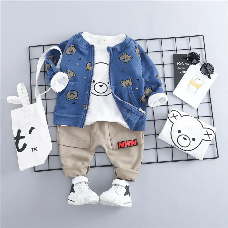 HYLKIDHUOSE 2019 Toddler Infant Clothes Suits Baby Boys Girls Clothing Sets Coats T Shirt Pants Children Kids Casual Coatume