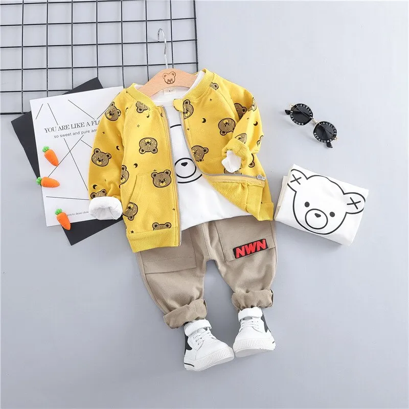 HYLKIDHUOSE 2019 Toddler Infant Clothes Suits Baby Boys Girls Clothing Sets Coats T Shirt Pants Children Kids Casual Coatume