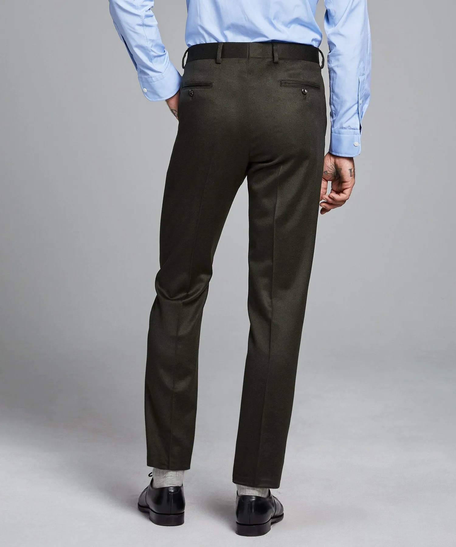 Italian Cashmere Sutton Suit Pant in Olive