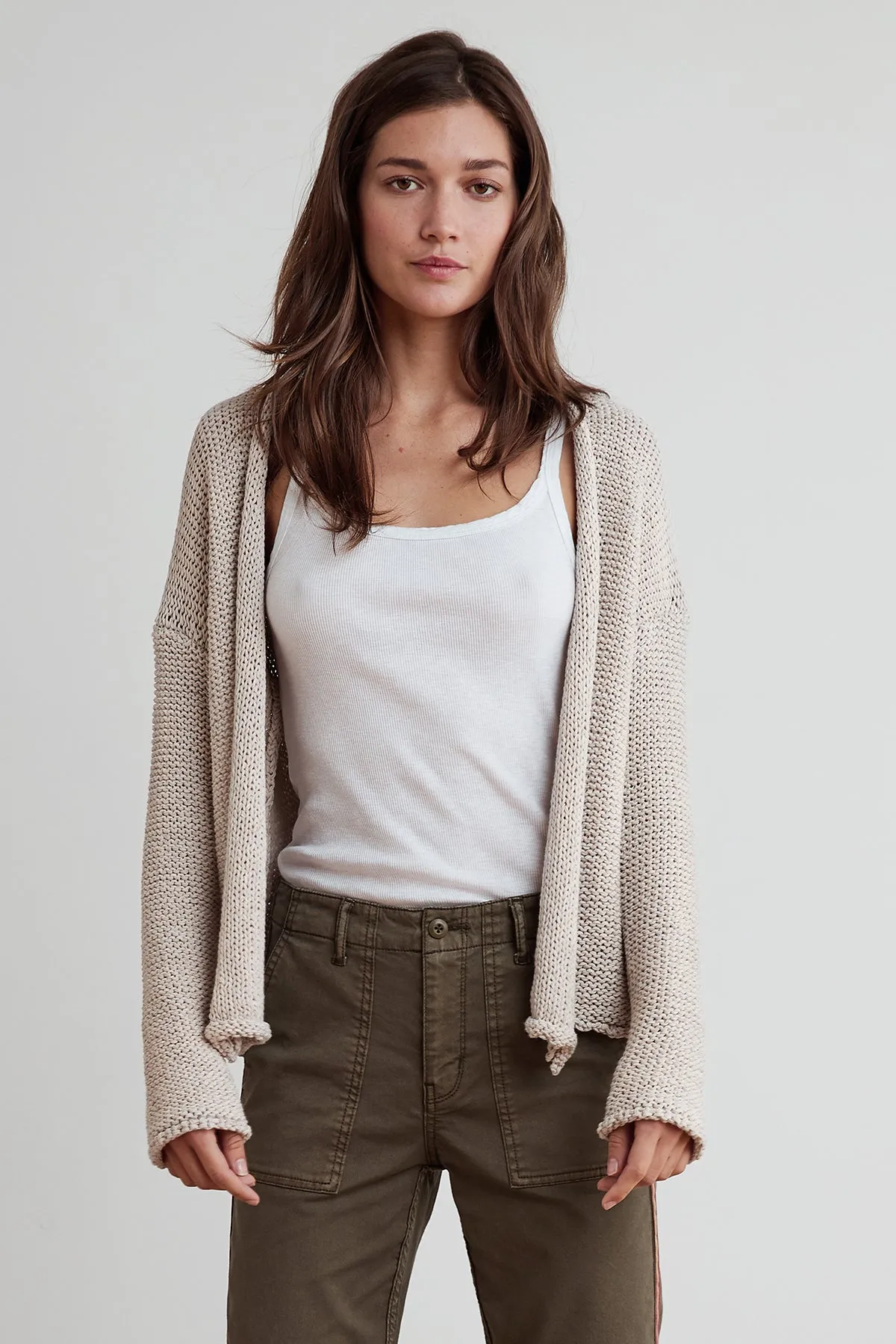 JAZ TEXTURED TAPE YARN CARDIGAN