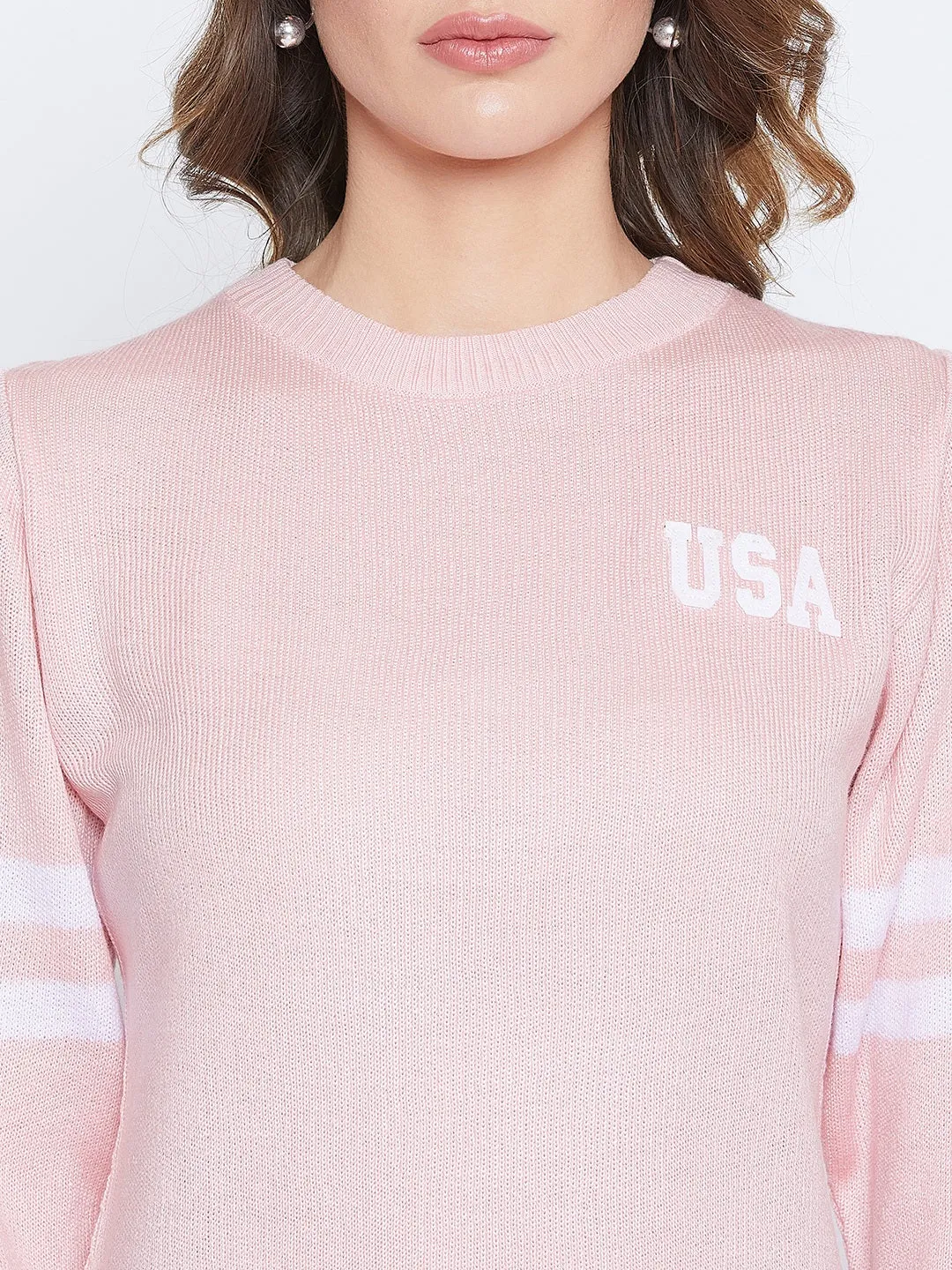 JUMP USA Women Pink Solid Sweaters