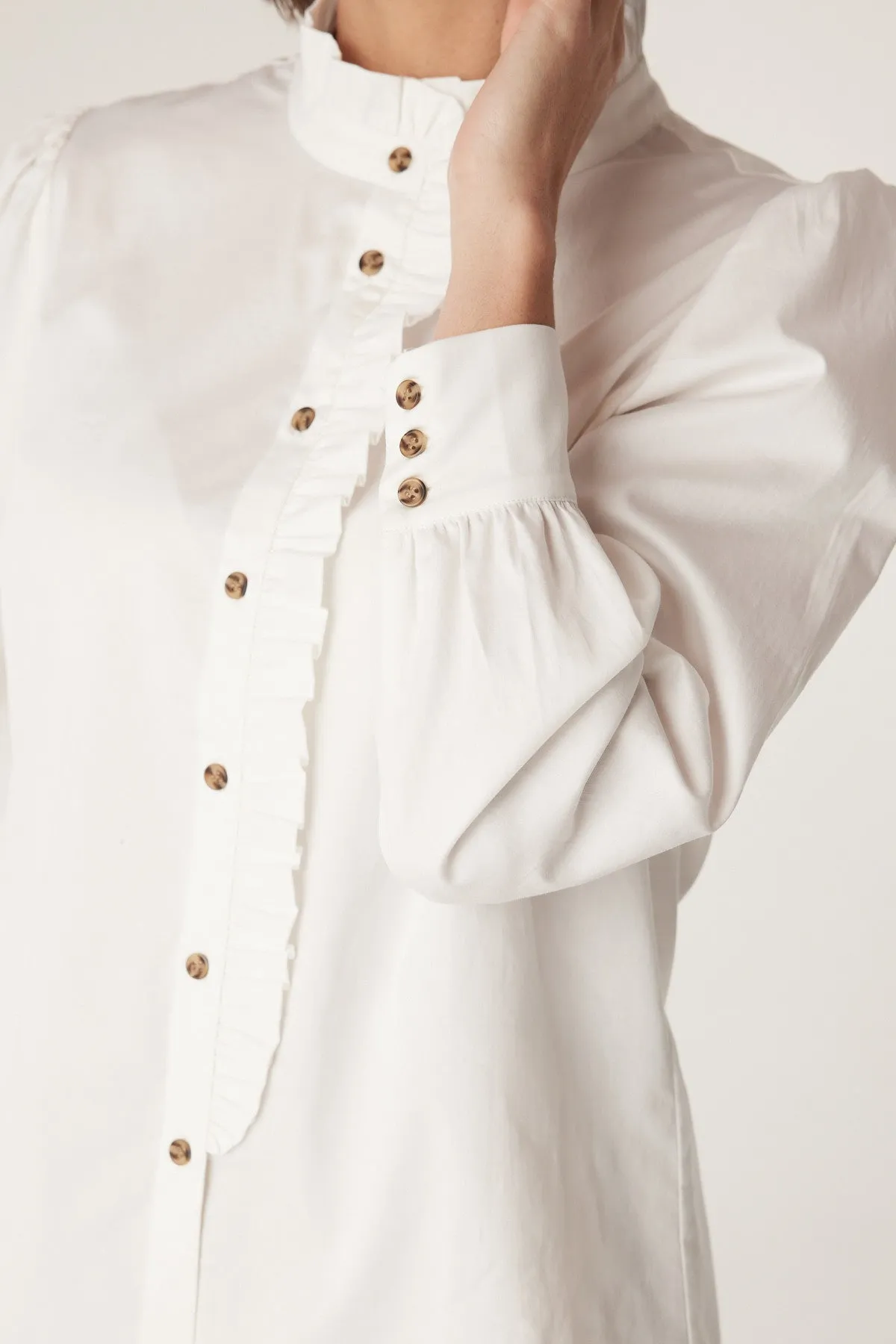 Kate Frill Blouse - White