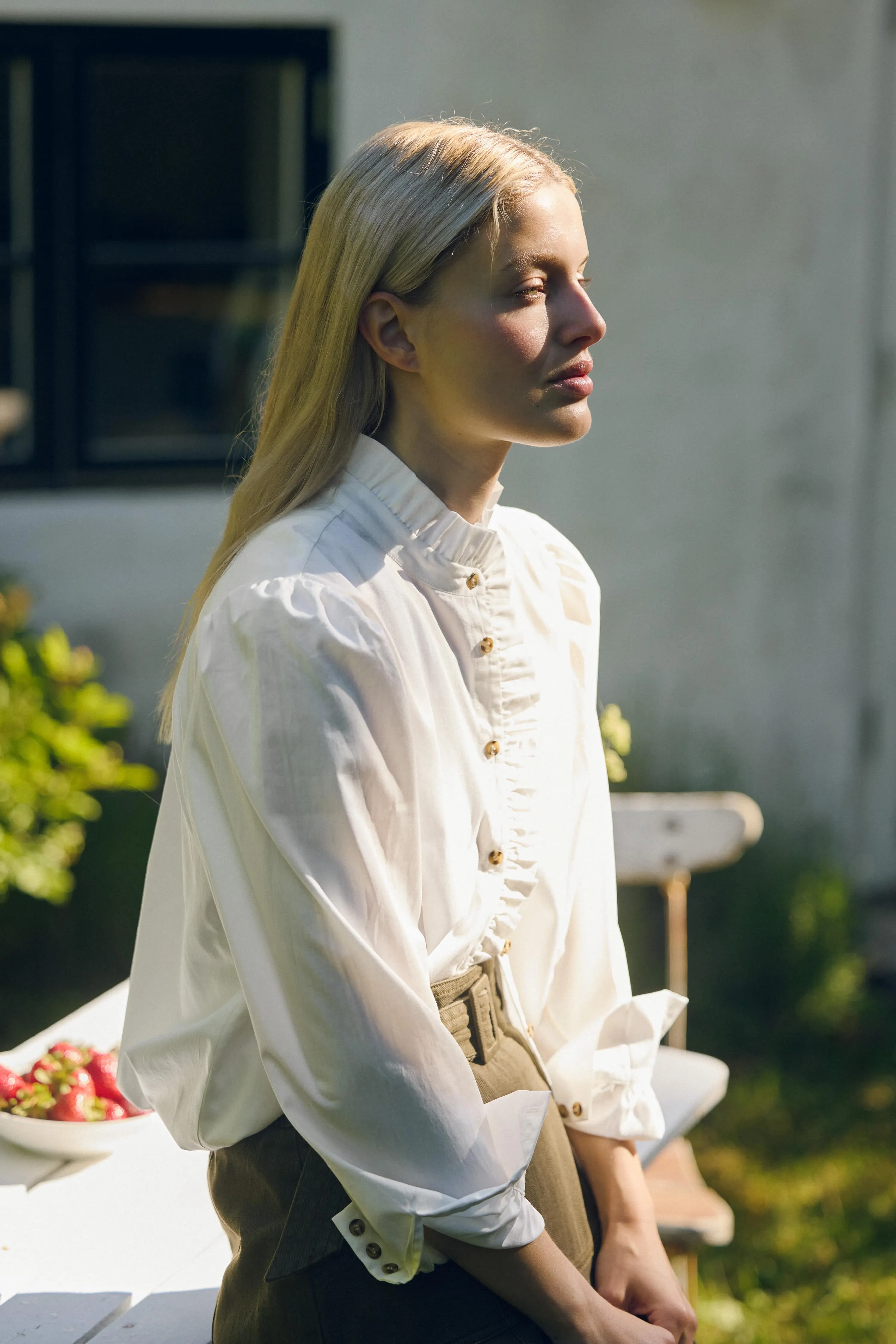 Kate Frill Blouse - White