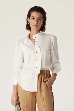 Kate Frill Blouse - White