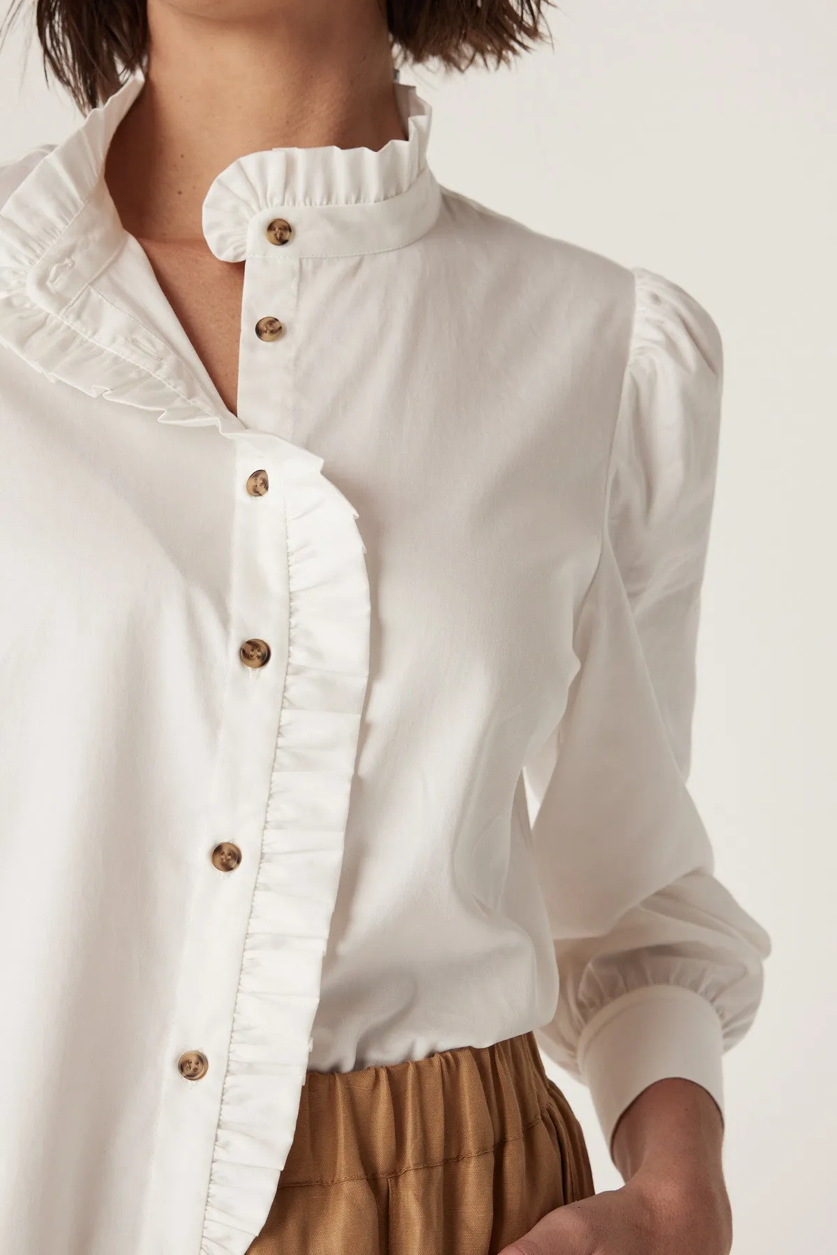 Kate Frill Blouse - White