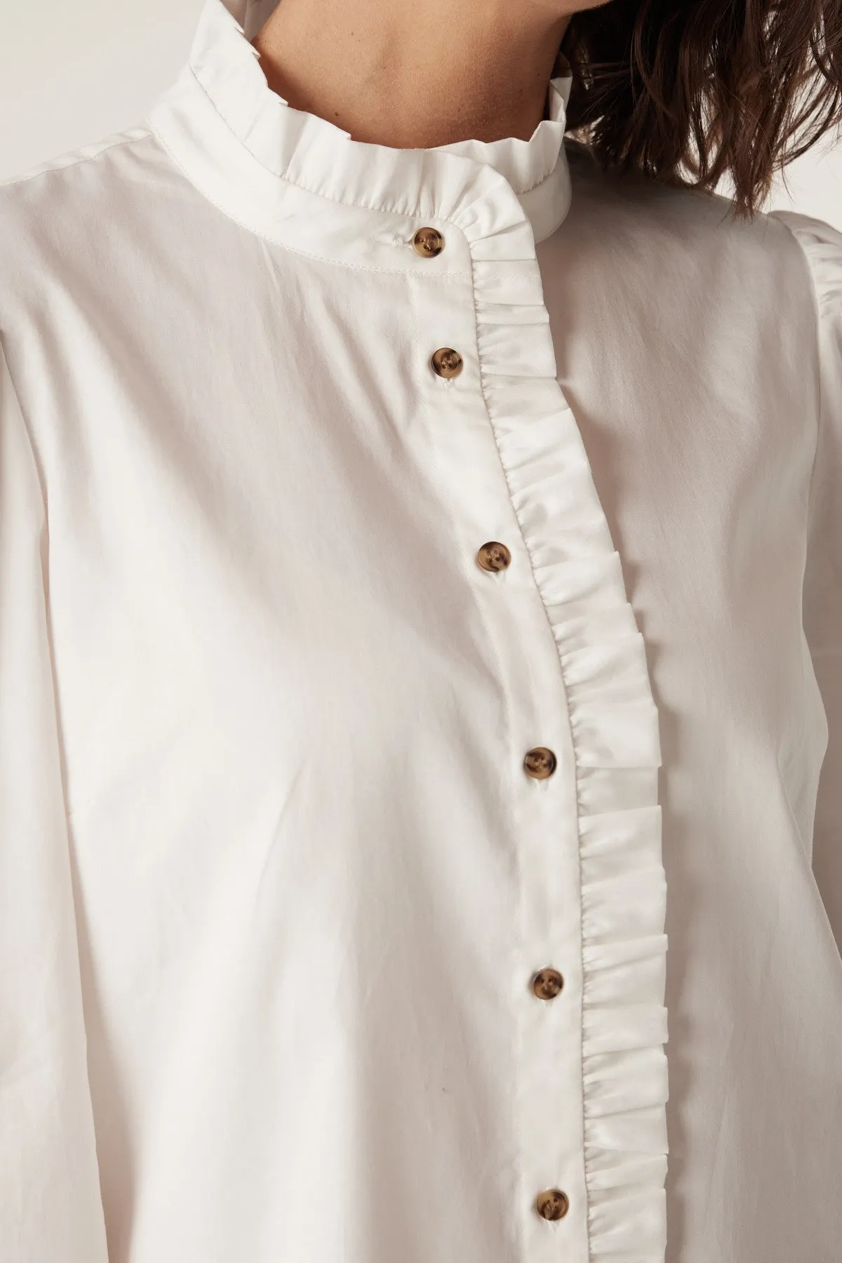 Kate Frill Blouse - White