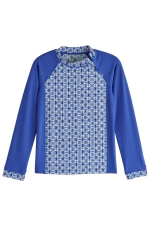 Kid's Wavechaser Zippy Rash Guard  |  Sailor Diamond Shibori