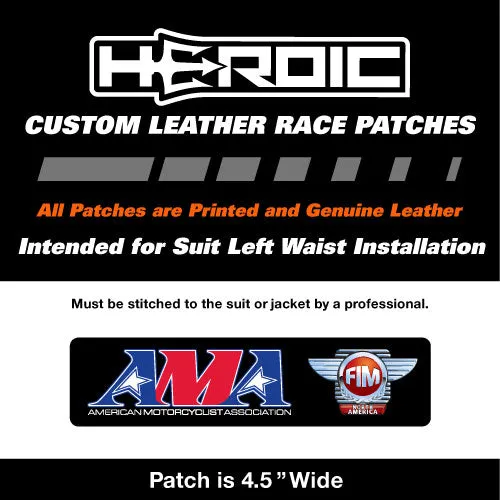 Leather Printed Patches - FIM AMA MotoAmerica Black Waist Patch