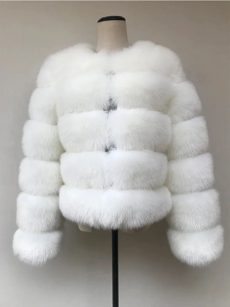 Long Sleeve Faux Fur Coat