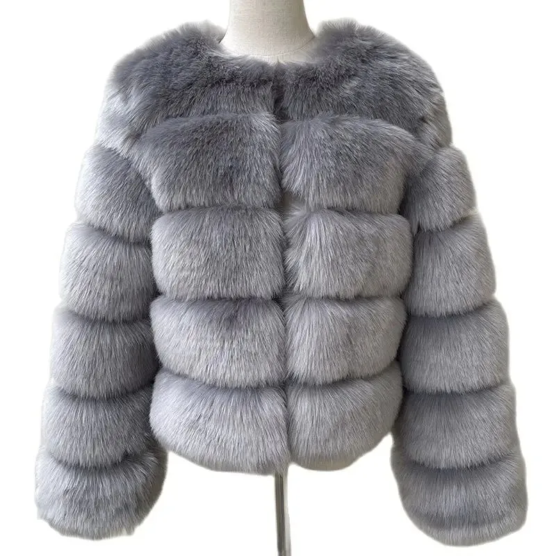 Long Sleeve Faux Fur Coat